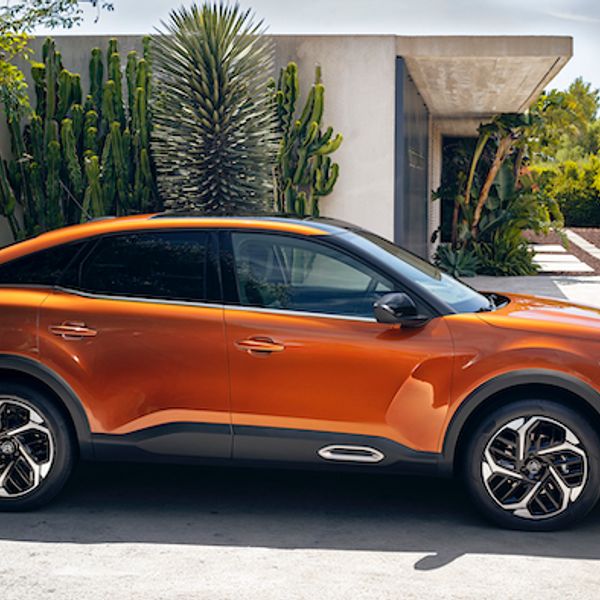 Citroen eC4 electric car exterior side parked in driveway